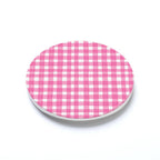 Pink Plaid Car Coaster Set