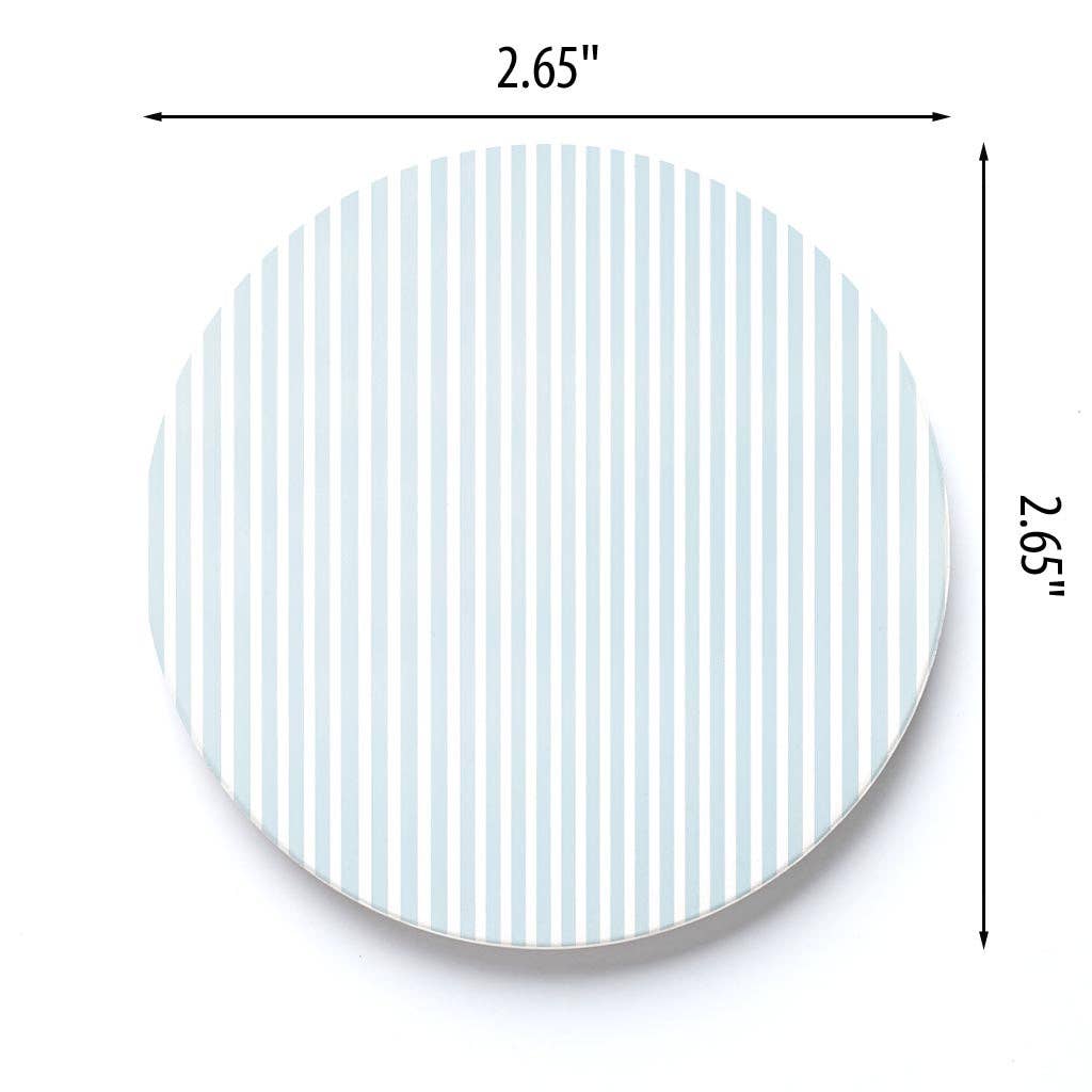 Chinoiserie Chic Stripe Pattern Car Coaster Set