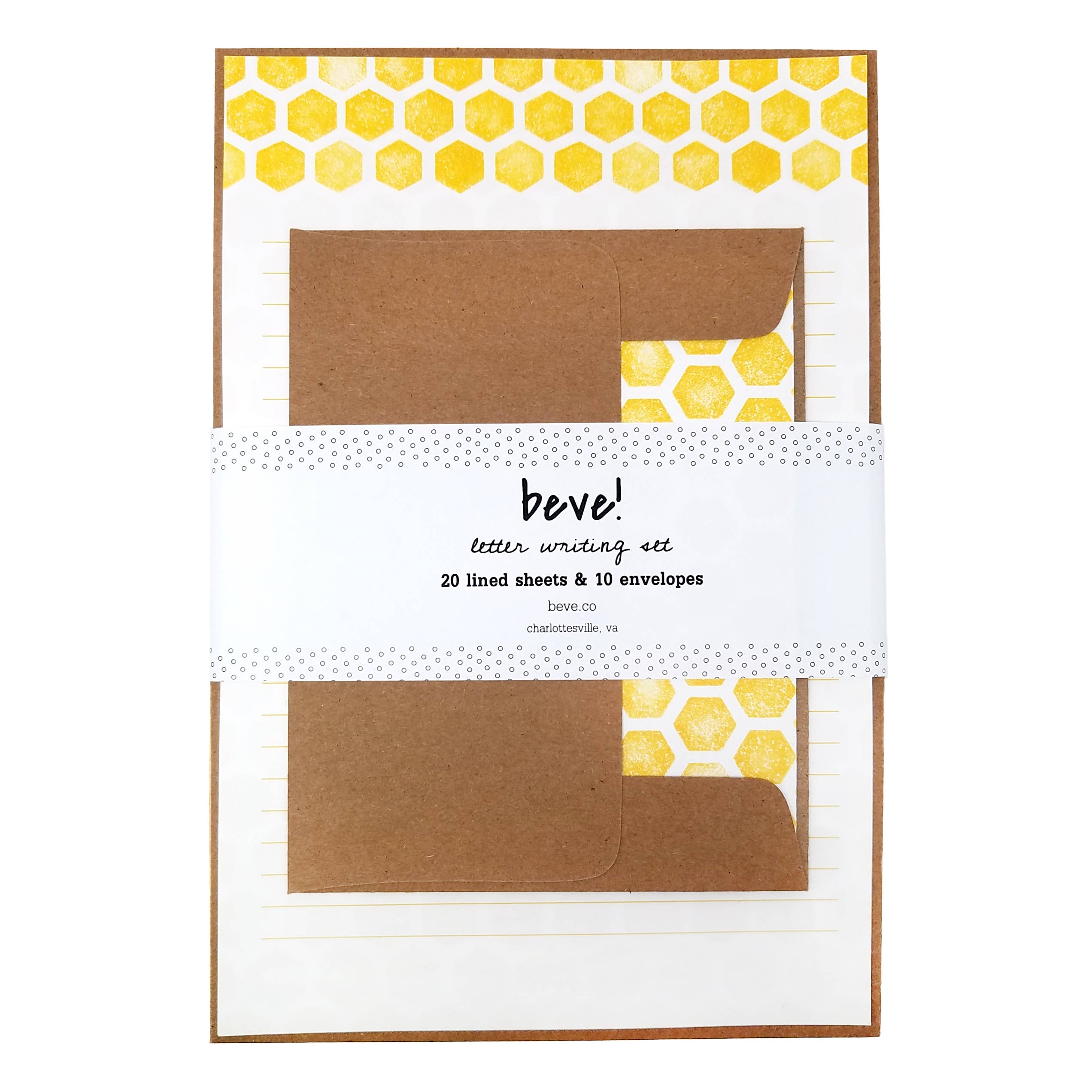 Yellow Hex Letter Writing Stationery Set | Pretty Things