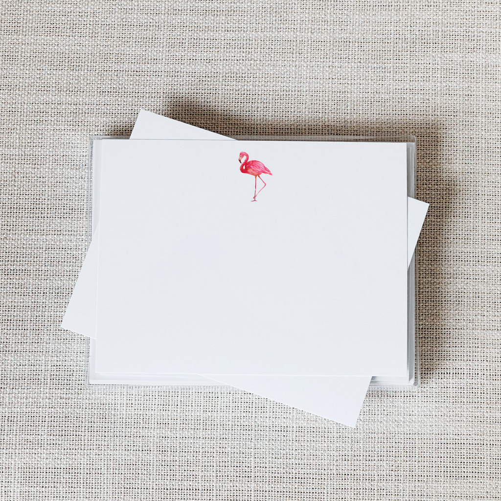 Flamingo Flat Notecard - Set of 15