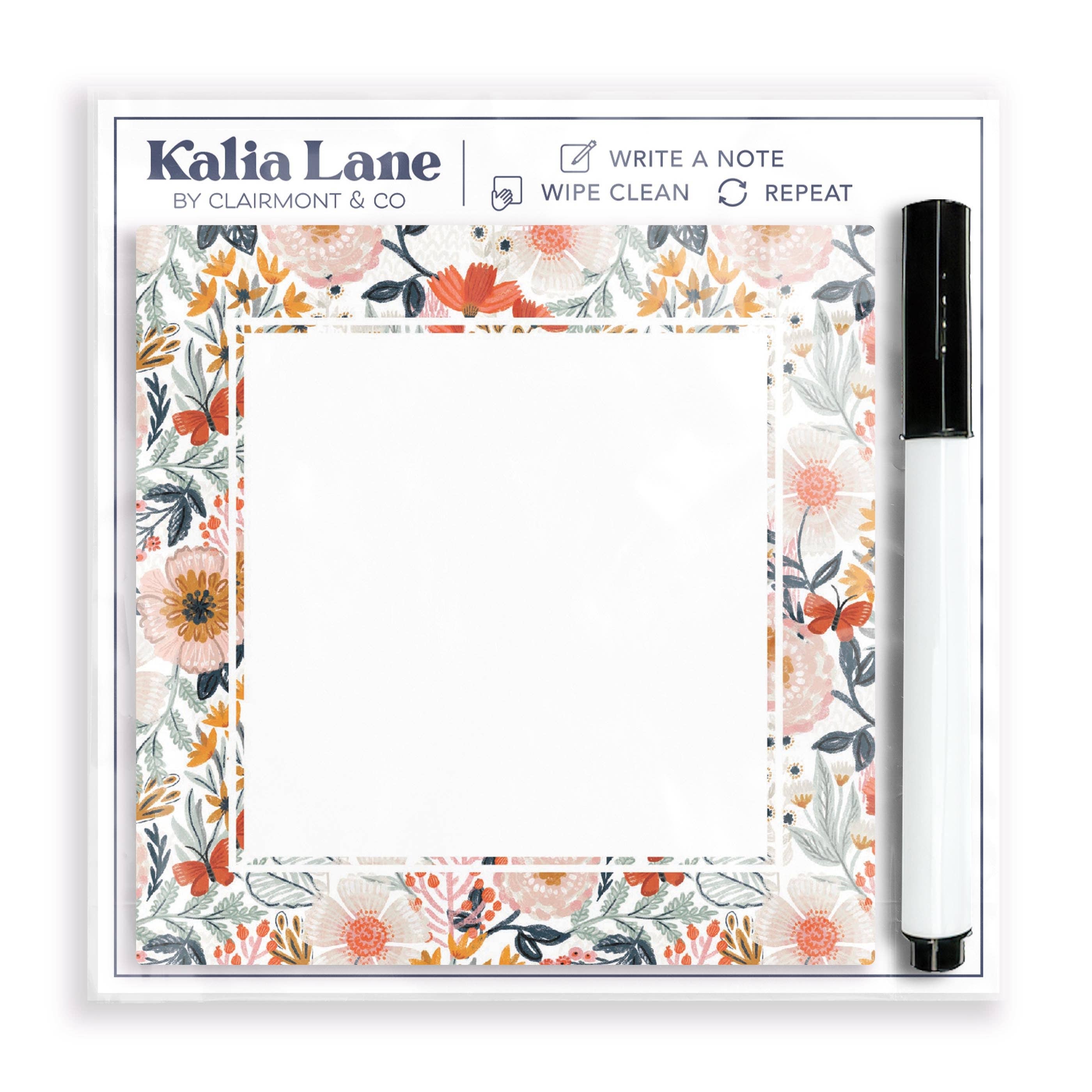 Pretty Things Floral Dry Erase Note Board