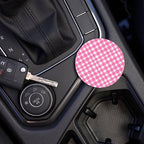 Pink Plaid Car Coaster Set