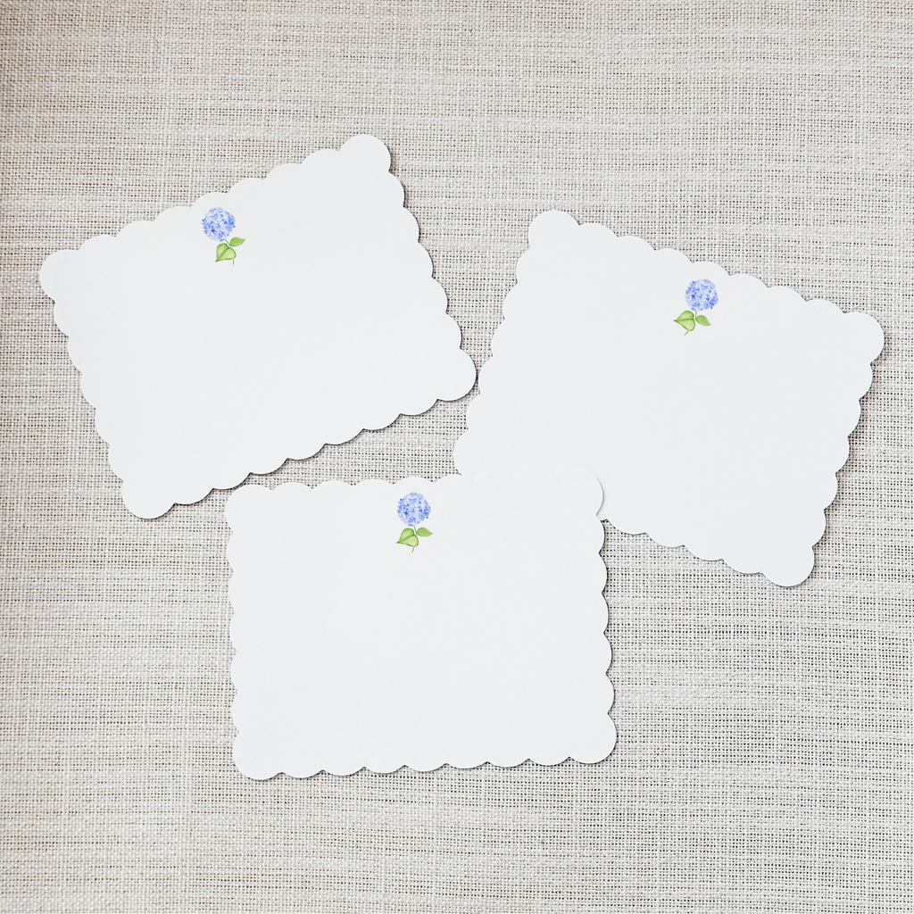 Blue Hydrangea Flat Notecard - Set of 15