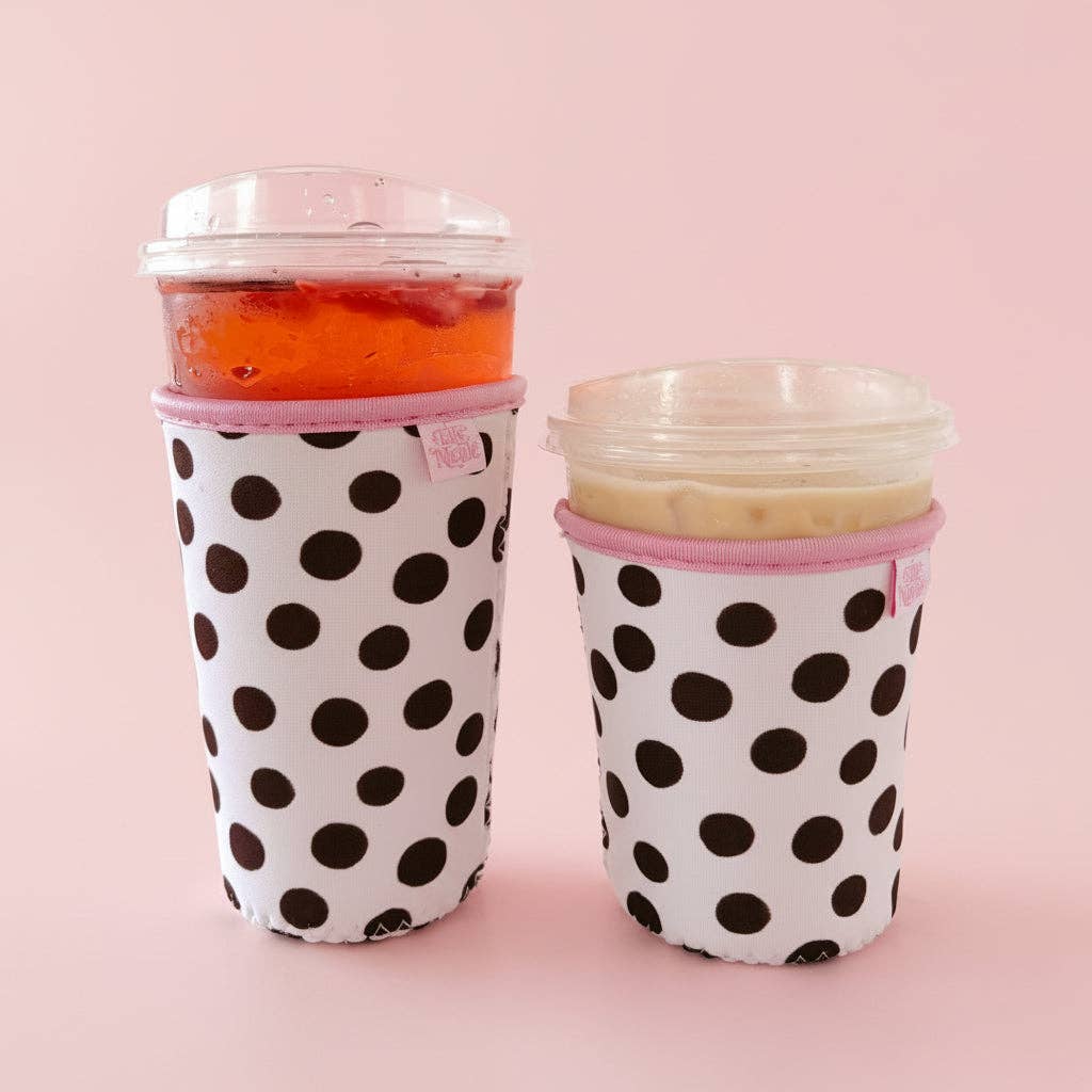 Iced Beverage Sleeve - Brown Polka Dots