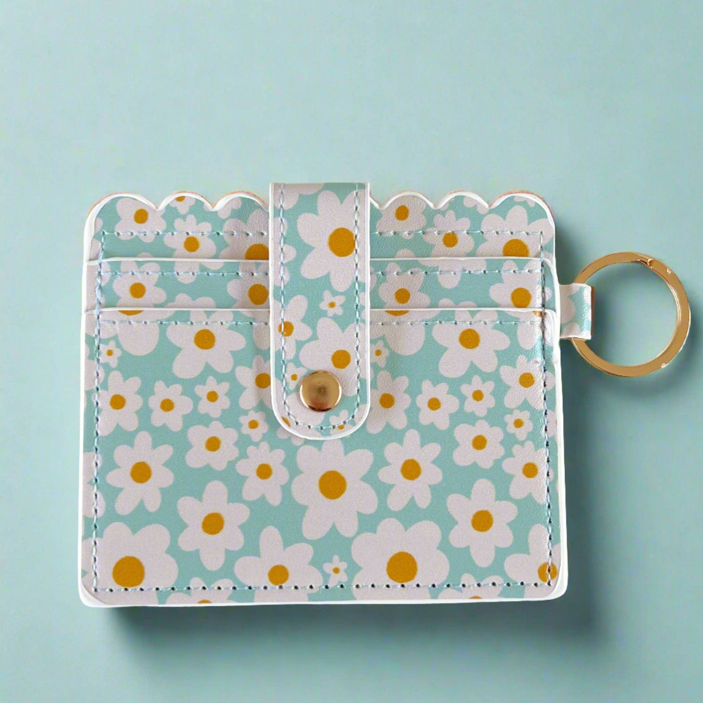 Keychain Wallet - Blue Daisy