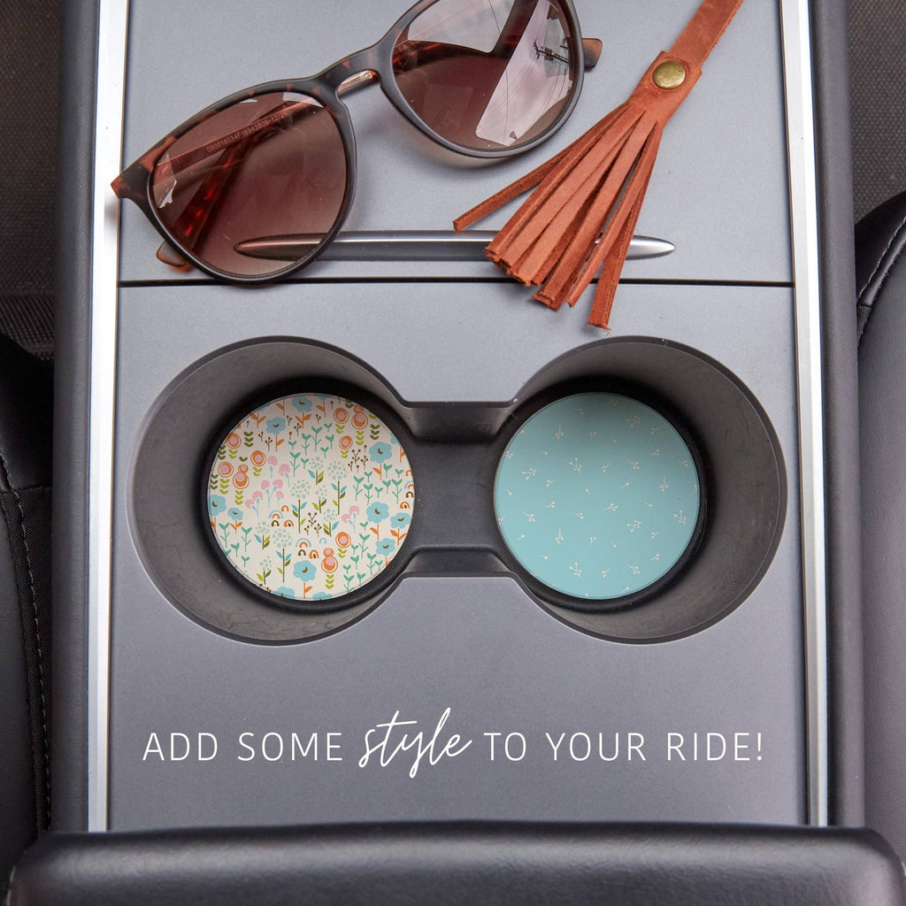 Blue Whimsy Car Coaster Set