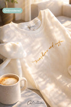 Sunshine & Coffee Embroidered Crewneck Sweatshirt