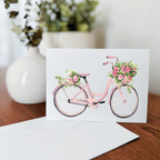 Bicycle & Flower Notecard - Set of 10