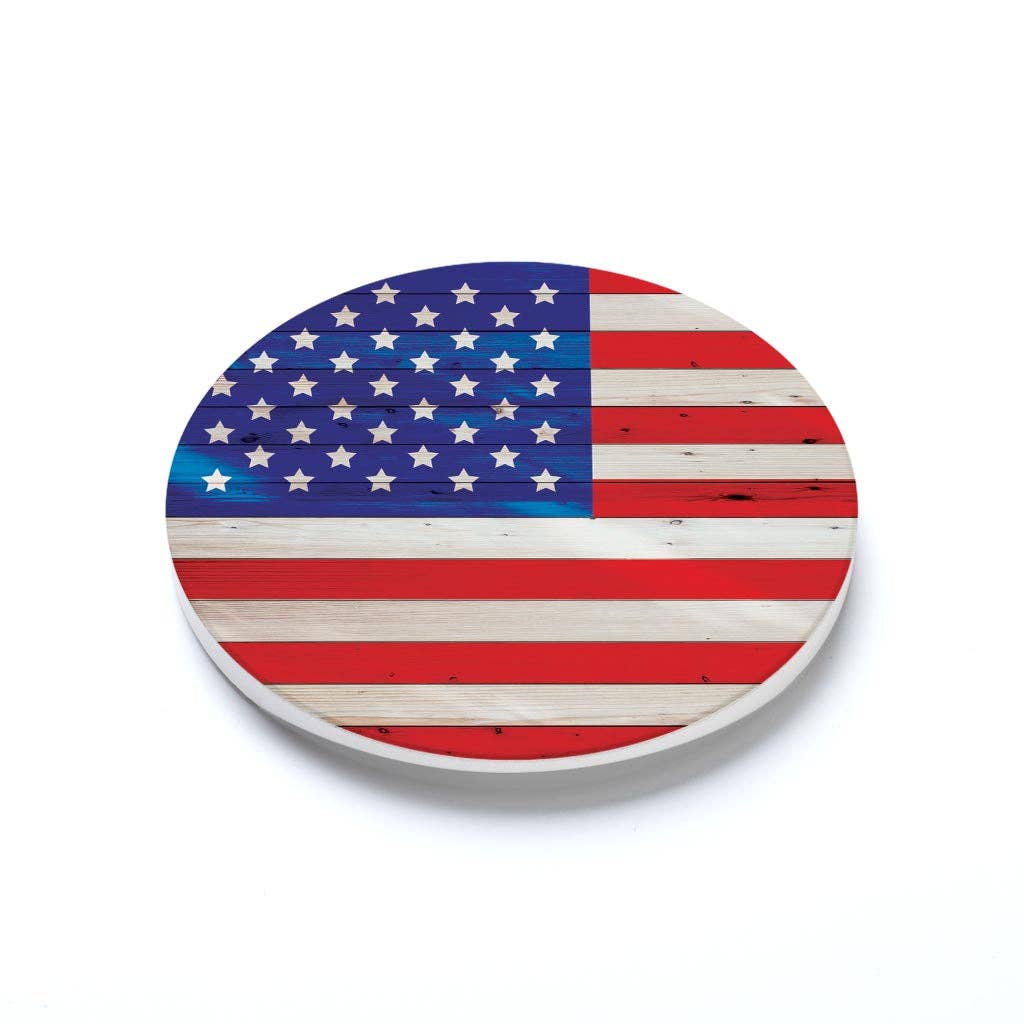 American Flag Car Coaster Set