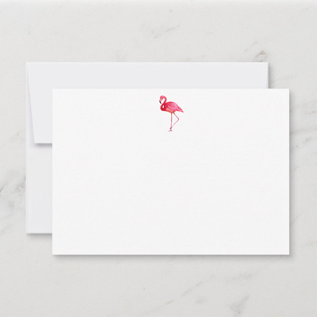 Flamingo Flat Notecard - Set of 15