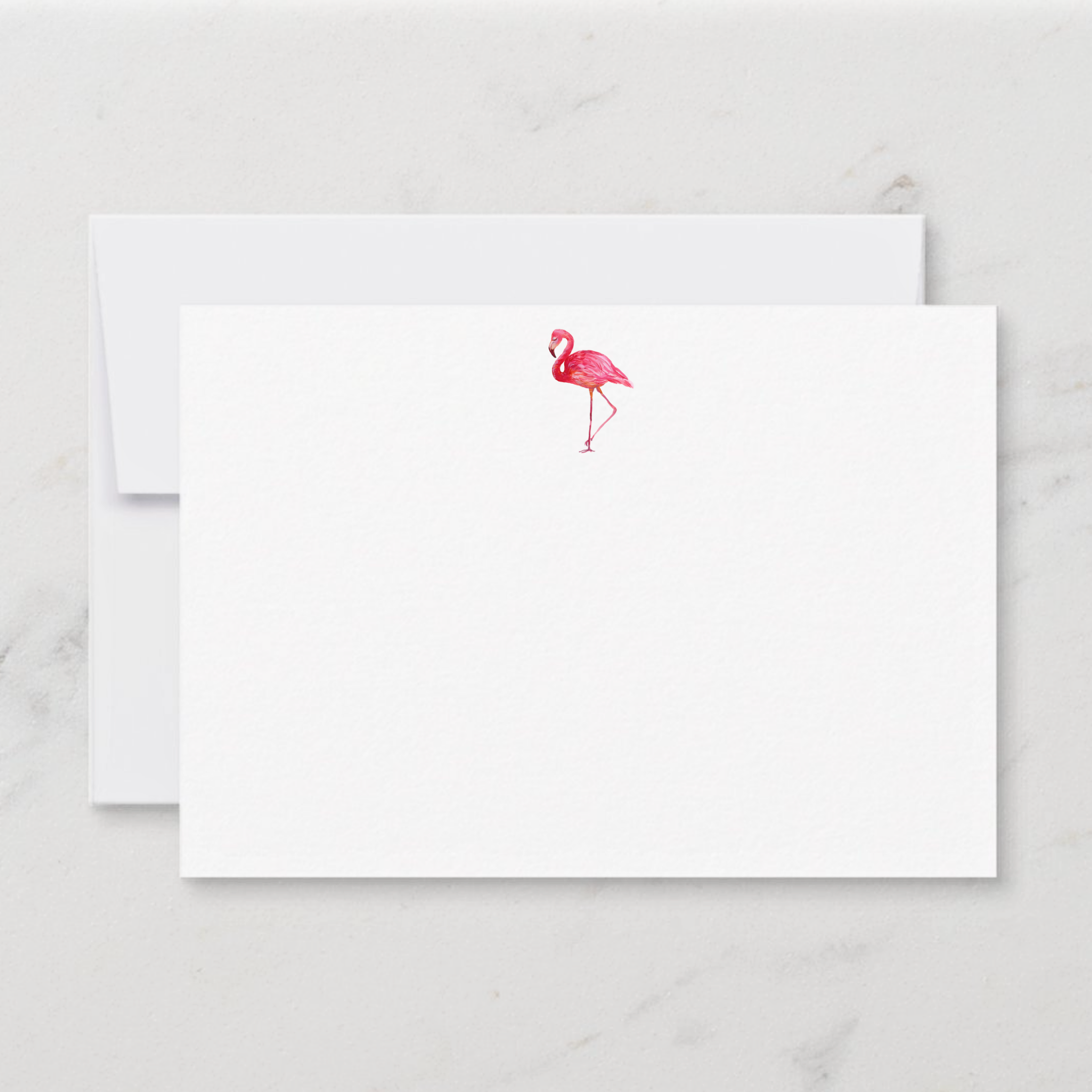 Flamingo Flat Notecard - Set of 15