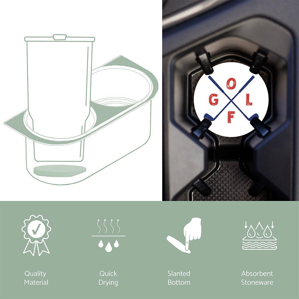 Golf Club Car Coaster Set