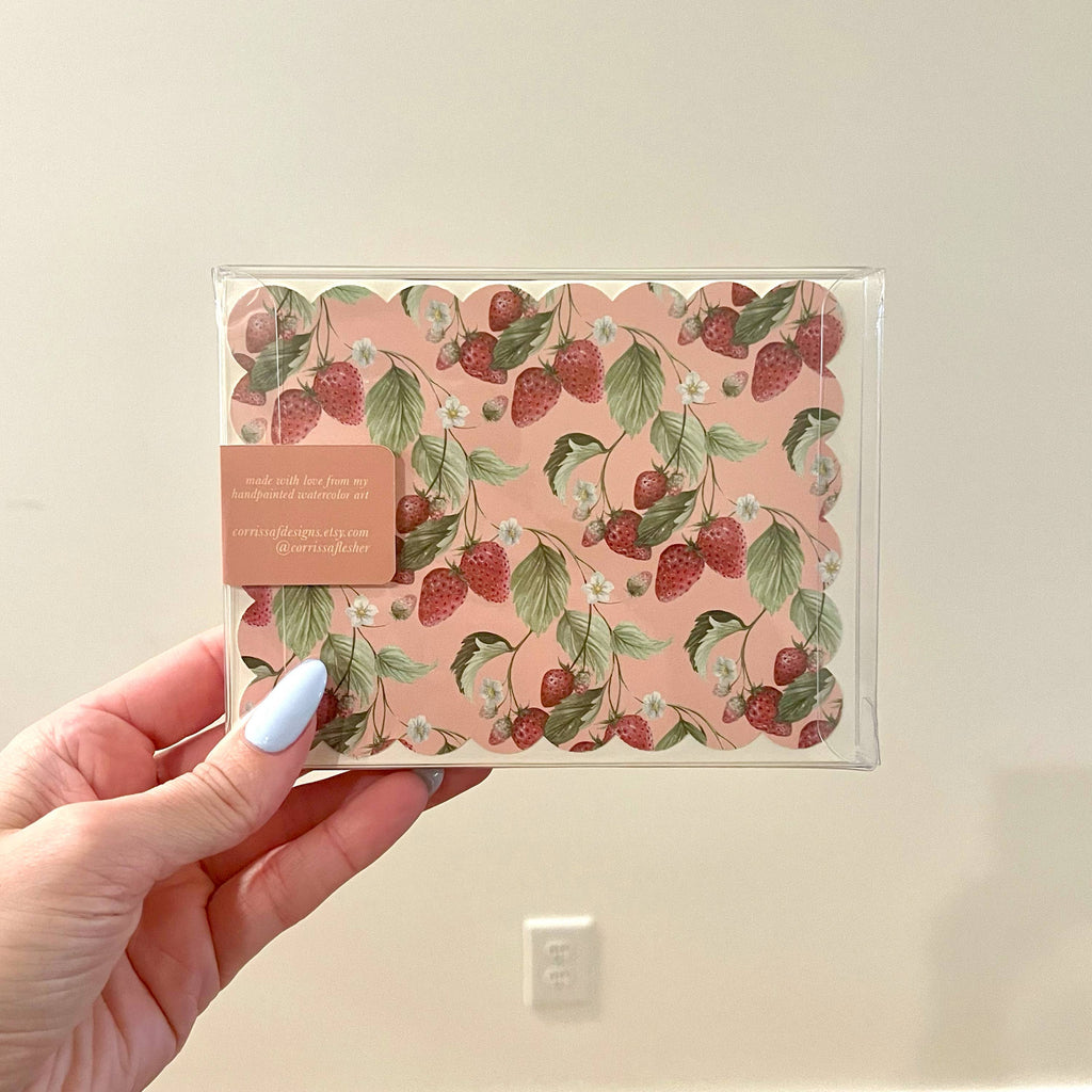 Strawberries Note Card Set