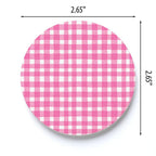 Pink Plaid Car Coaster Set