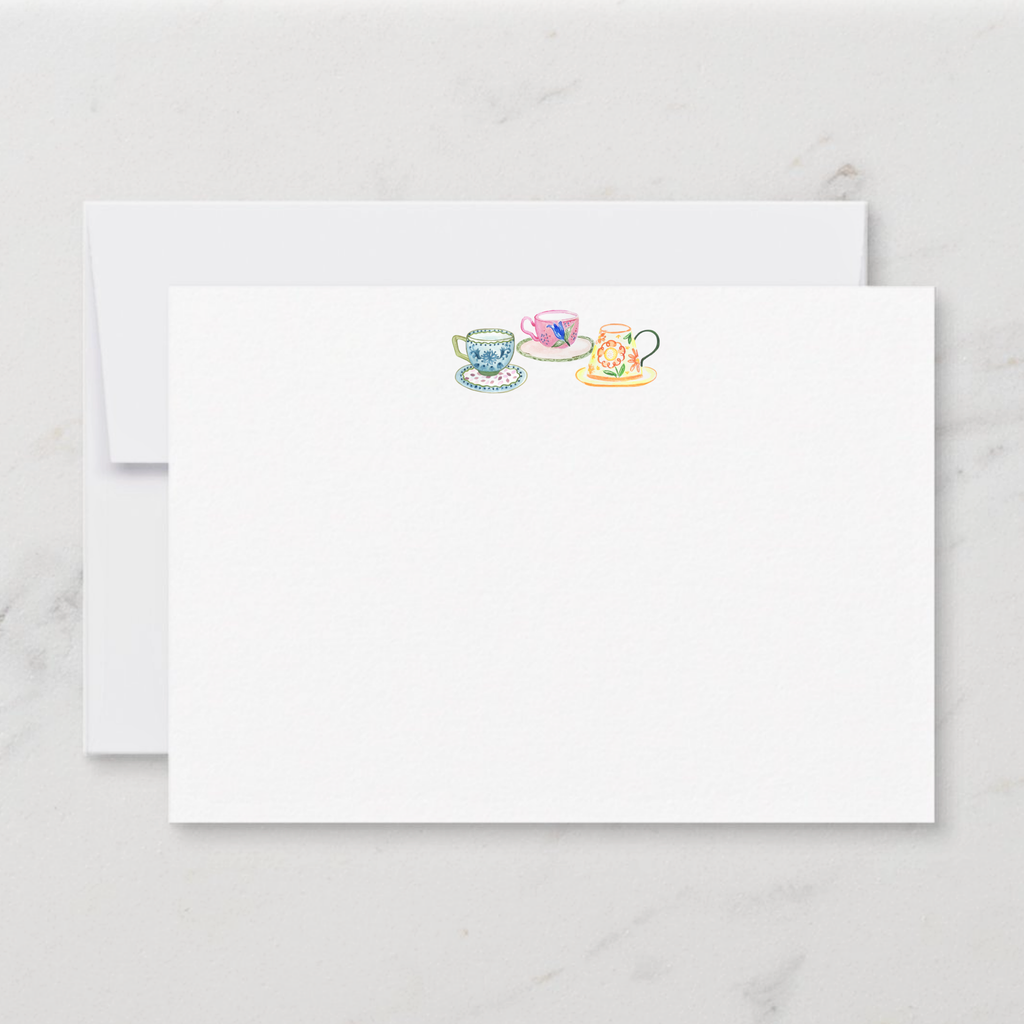 Teacup Flat Notecard - Set of 15