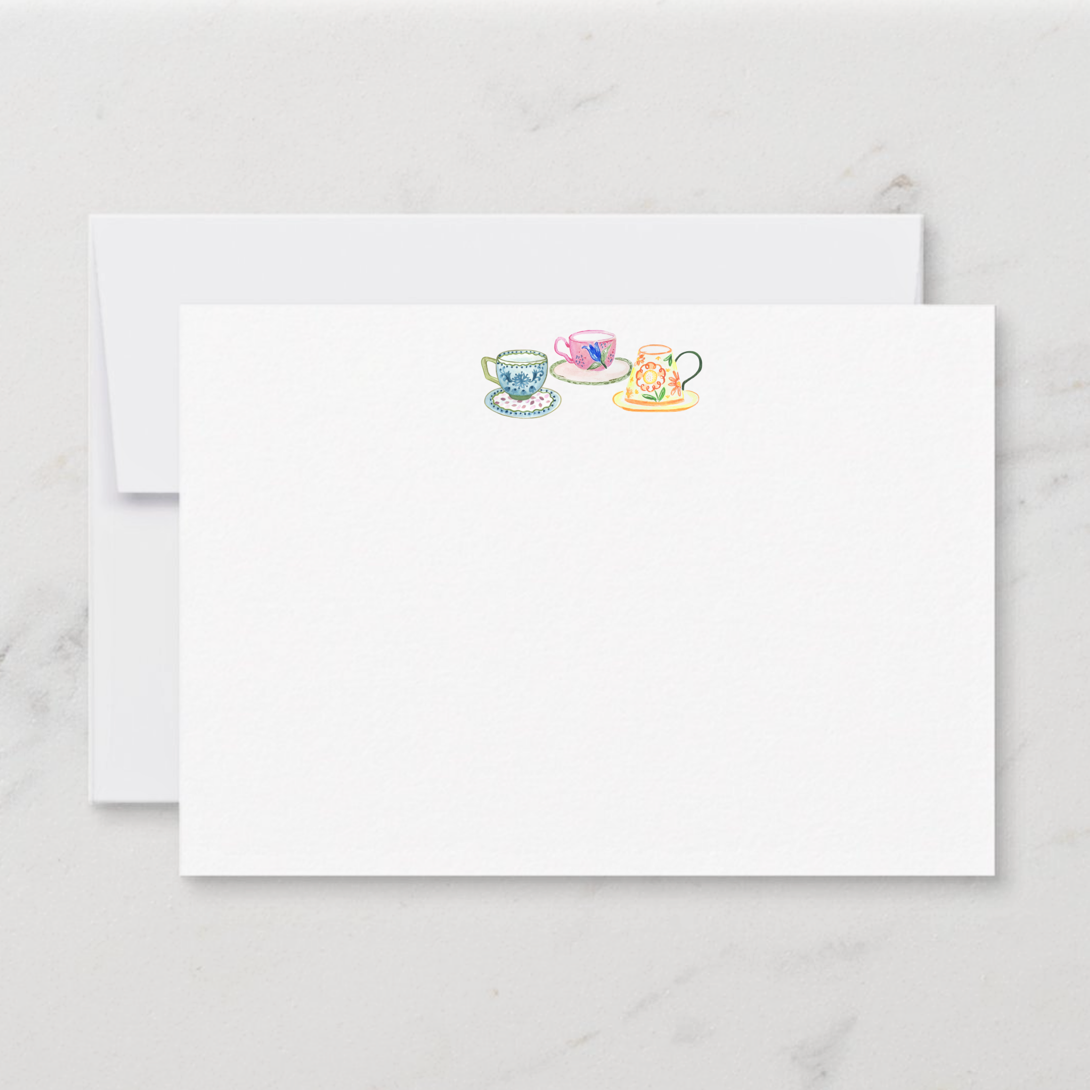 Teacup Flat Notecard - Set of 15