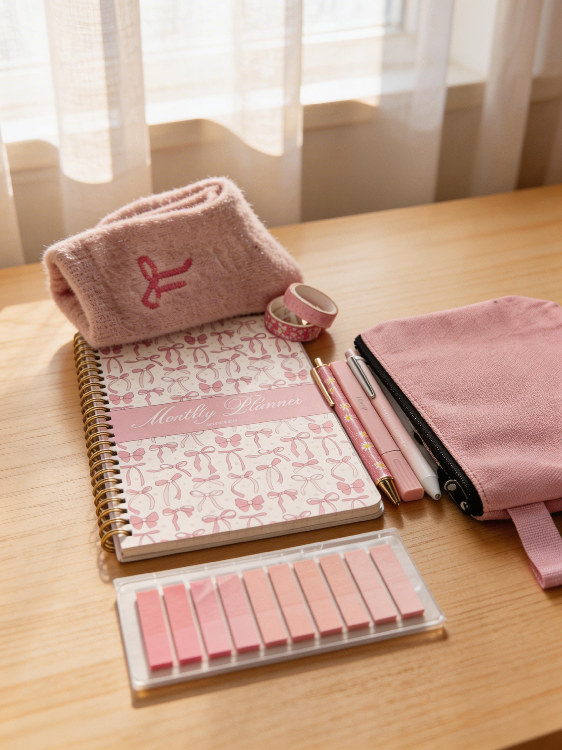 Pink Ribbon Planner Set