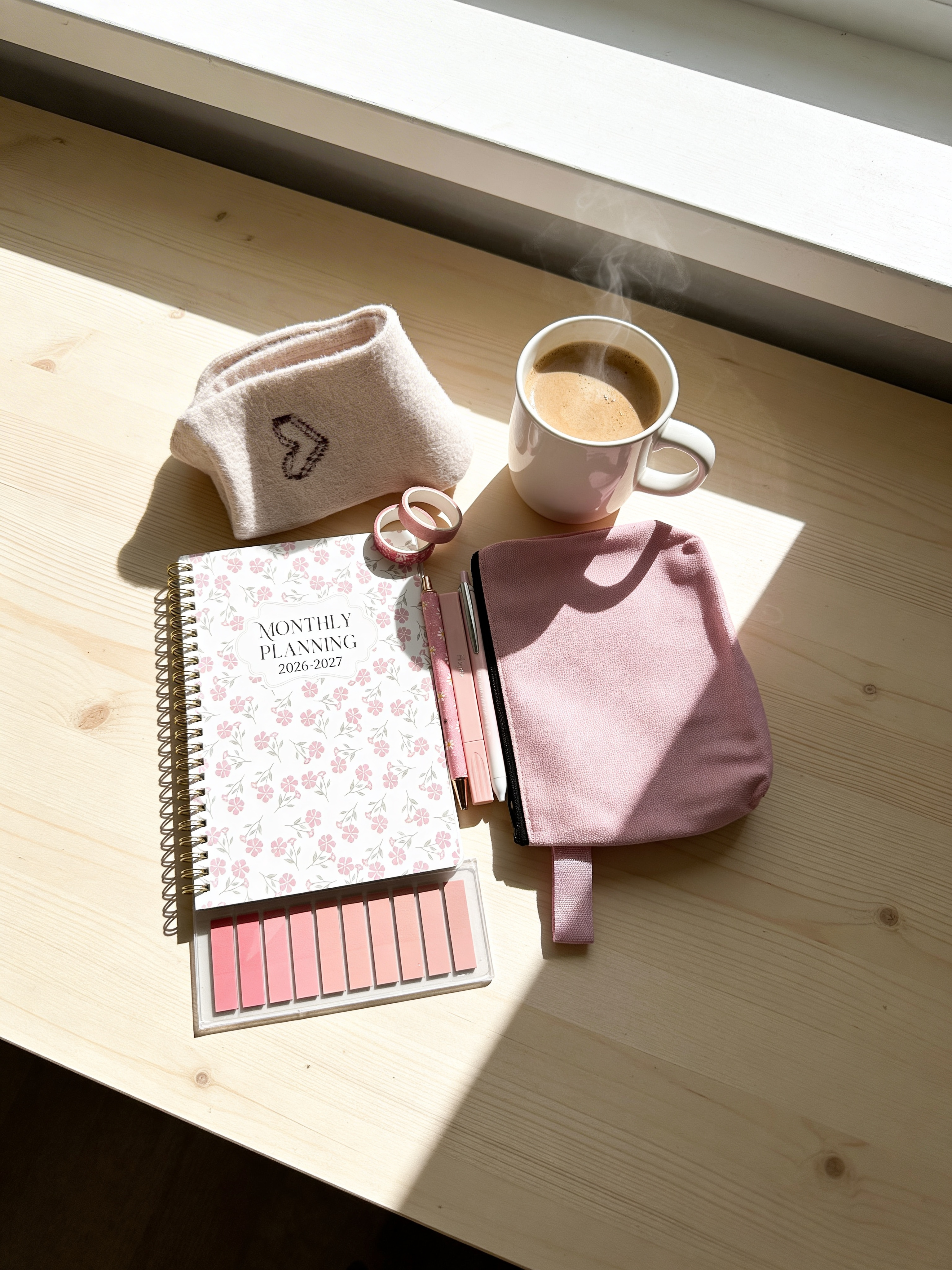 Pink Floral Planner Set