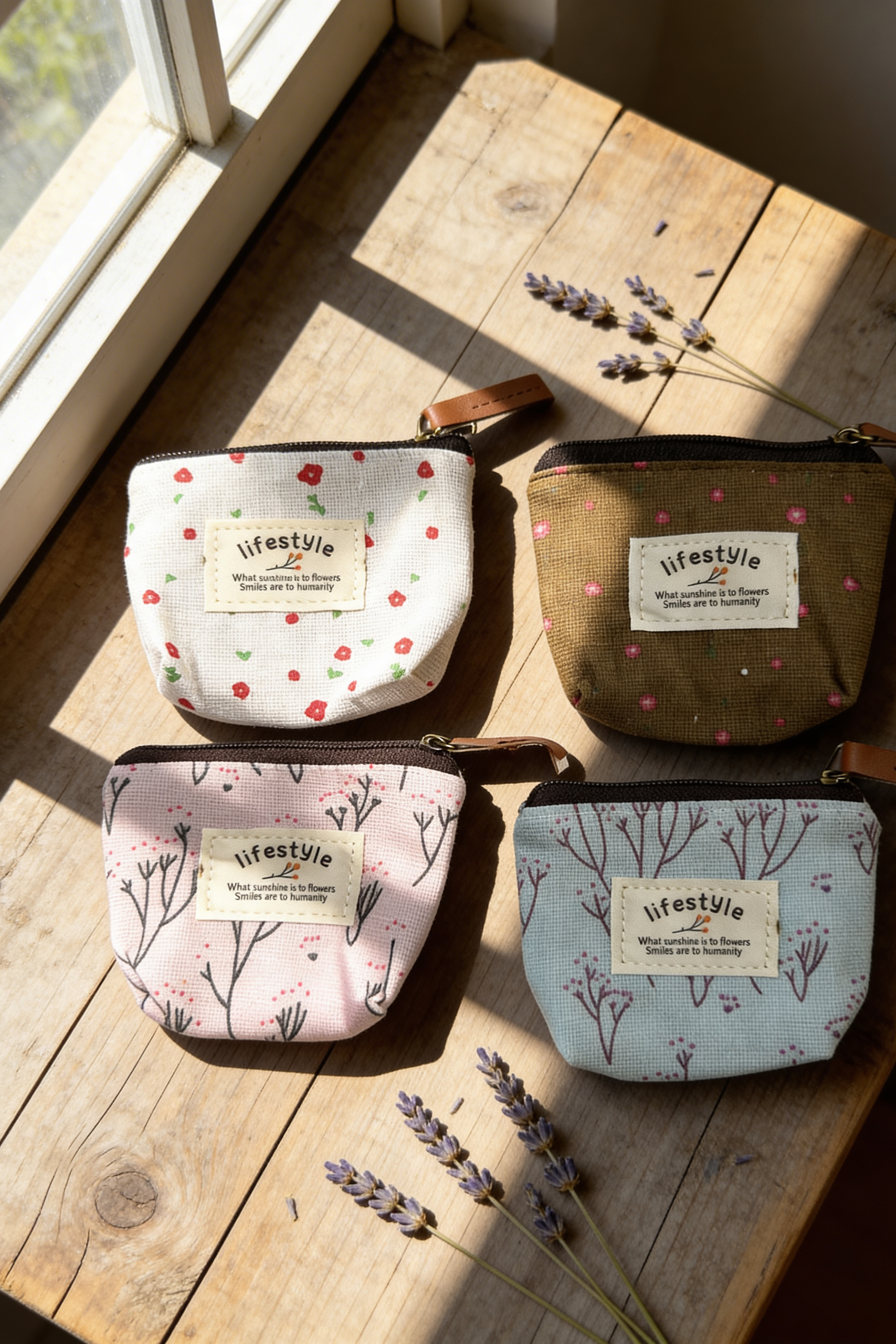 Floral Corduroy Coin Purse