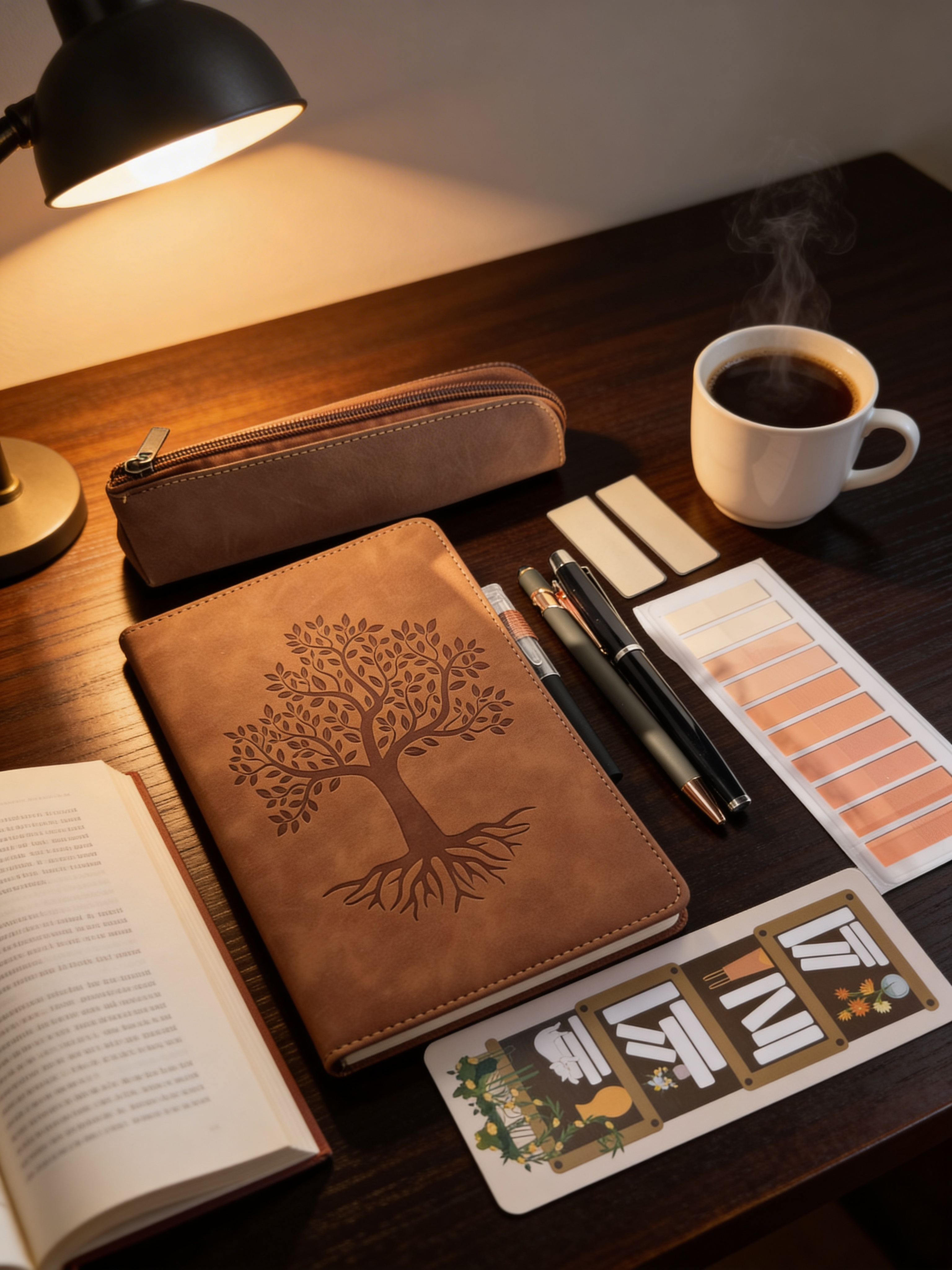 Leather Tree of Life Hardcover Journal Set