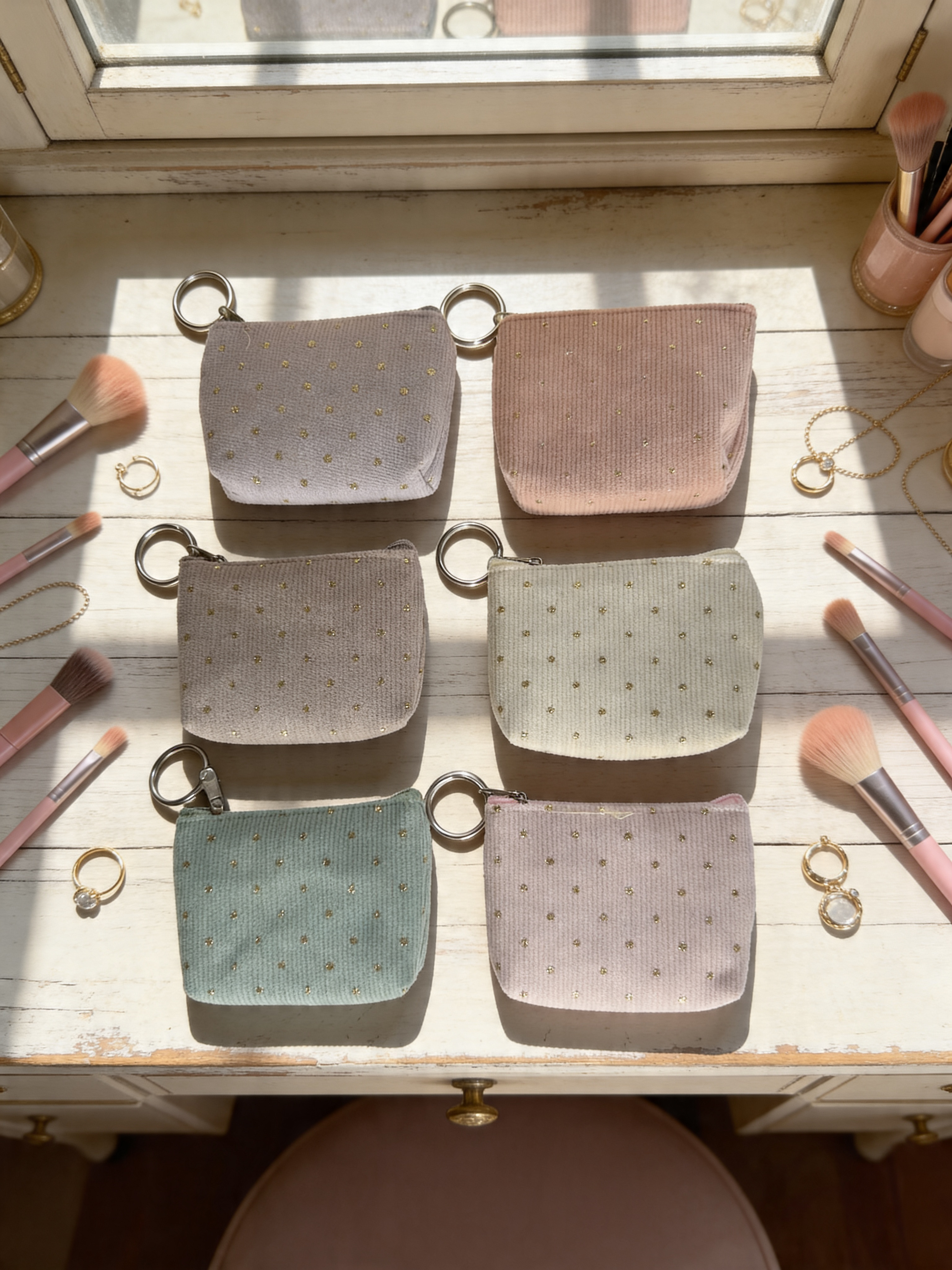 Polka Dot Sparkle Coin Purse & Key Chain