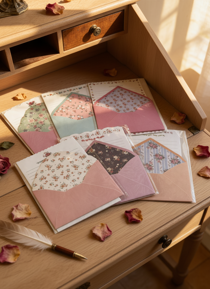 Tropical Kawaii Floral Writing Paper & Envelope Set