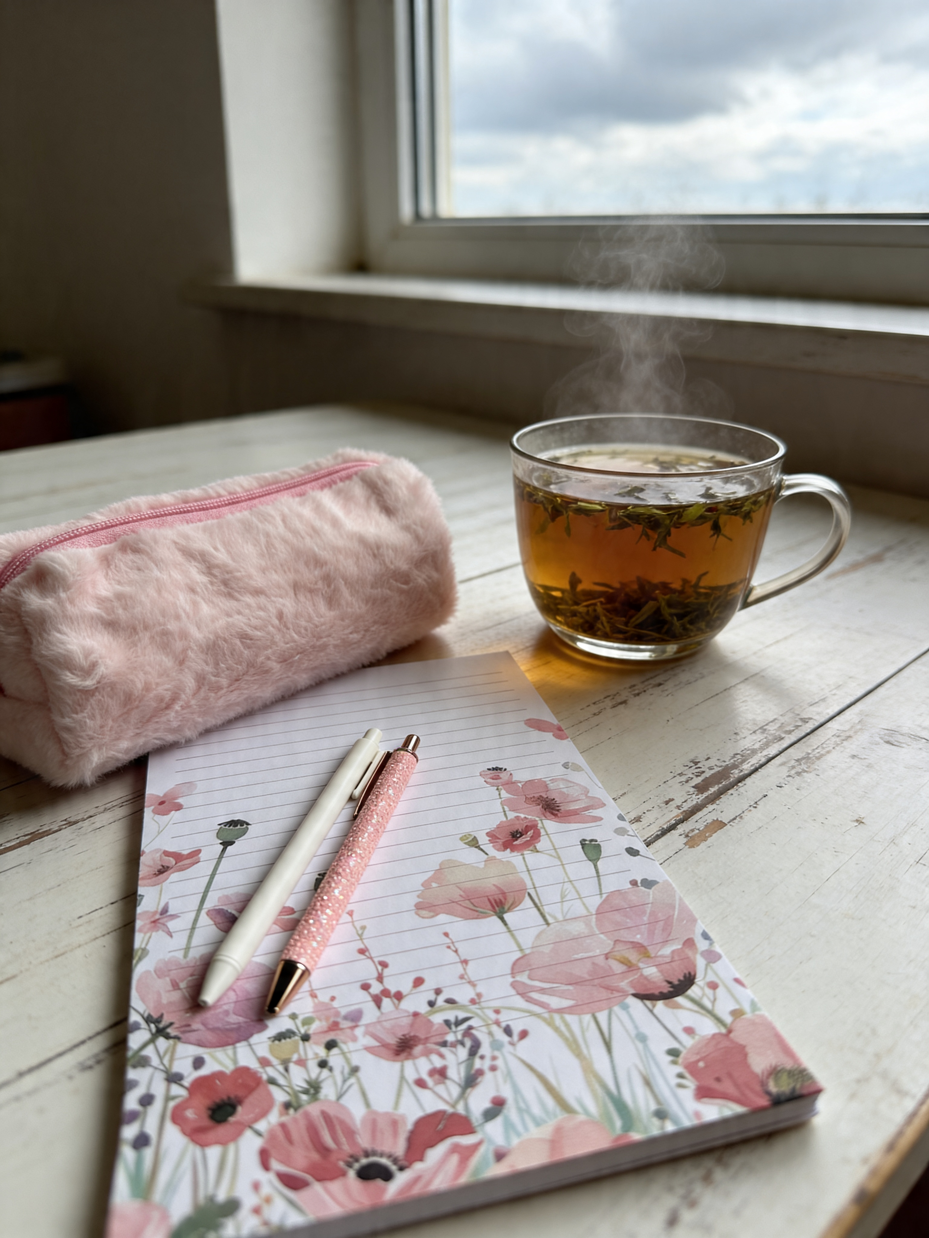 Pink Floral Writing Paper Set