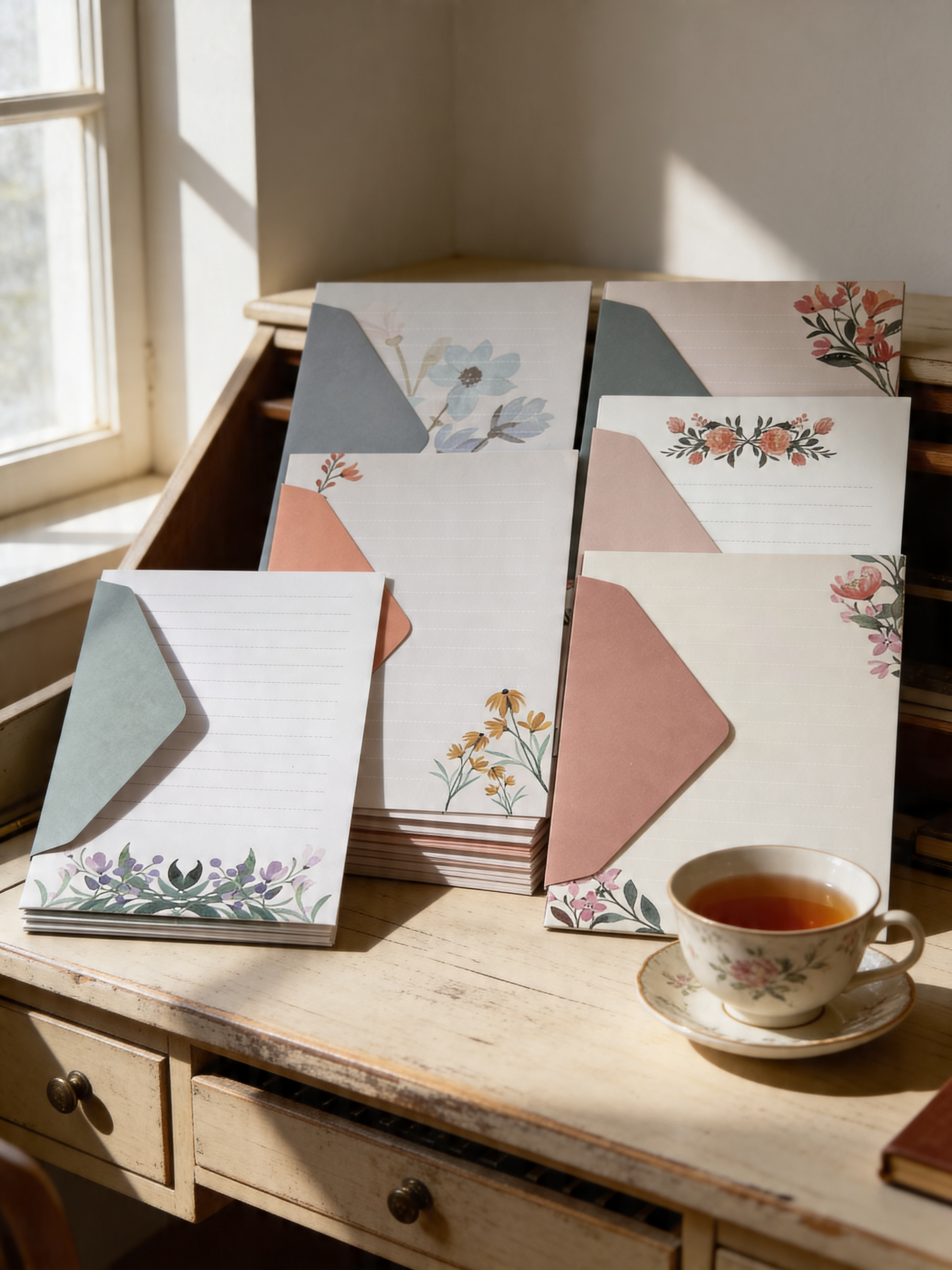 Colorful Floral Letter Writing Set