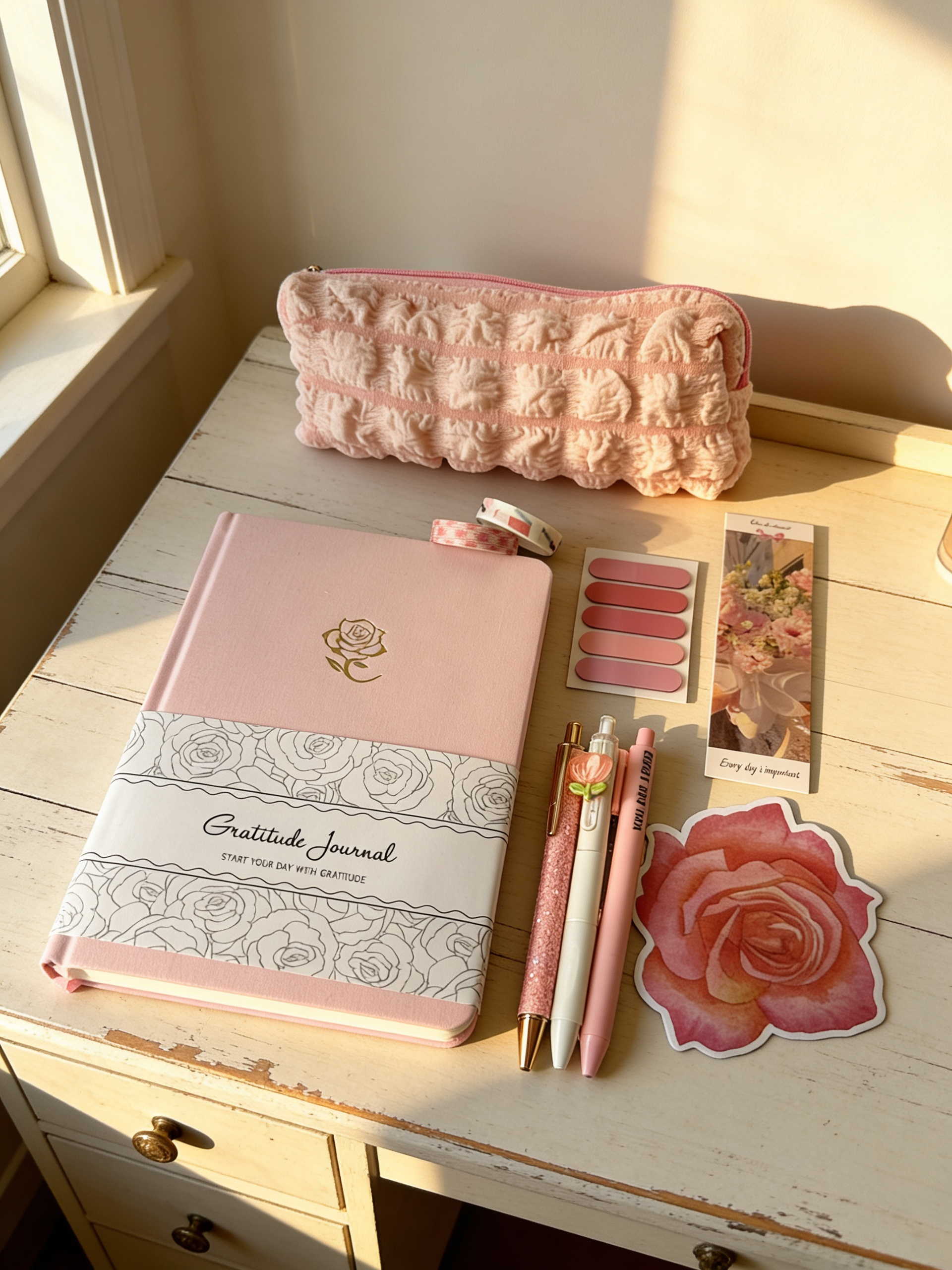 Pink Gratitude Journal Set