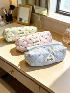 Quilted Plaid Zippered Pouch