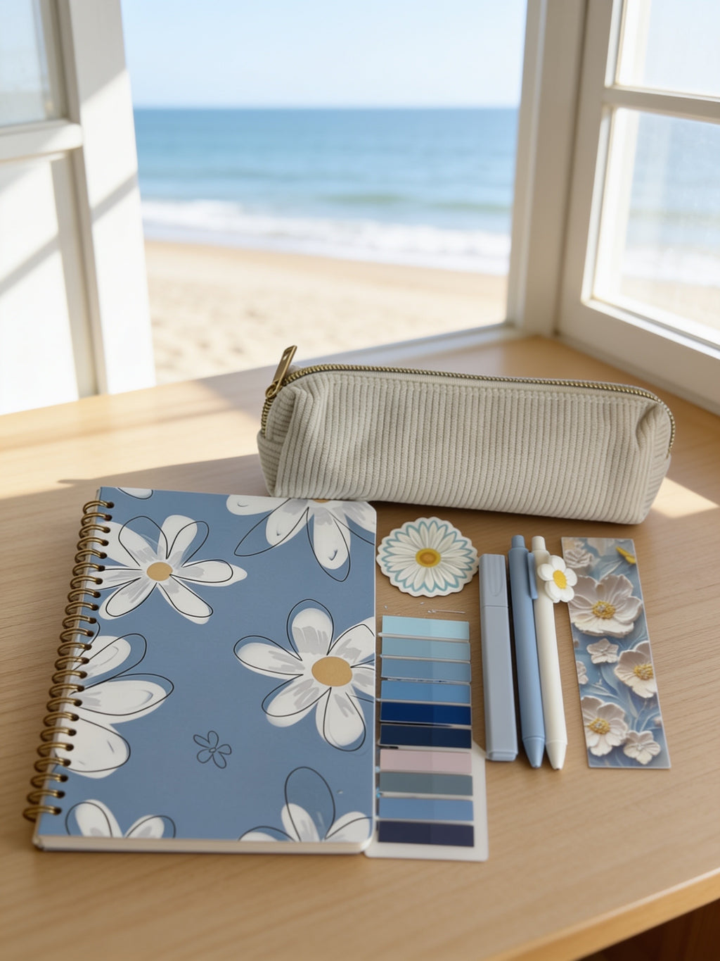 Blue Daisy Notebook Set