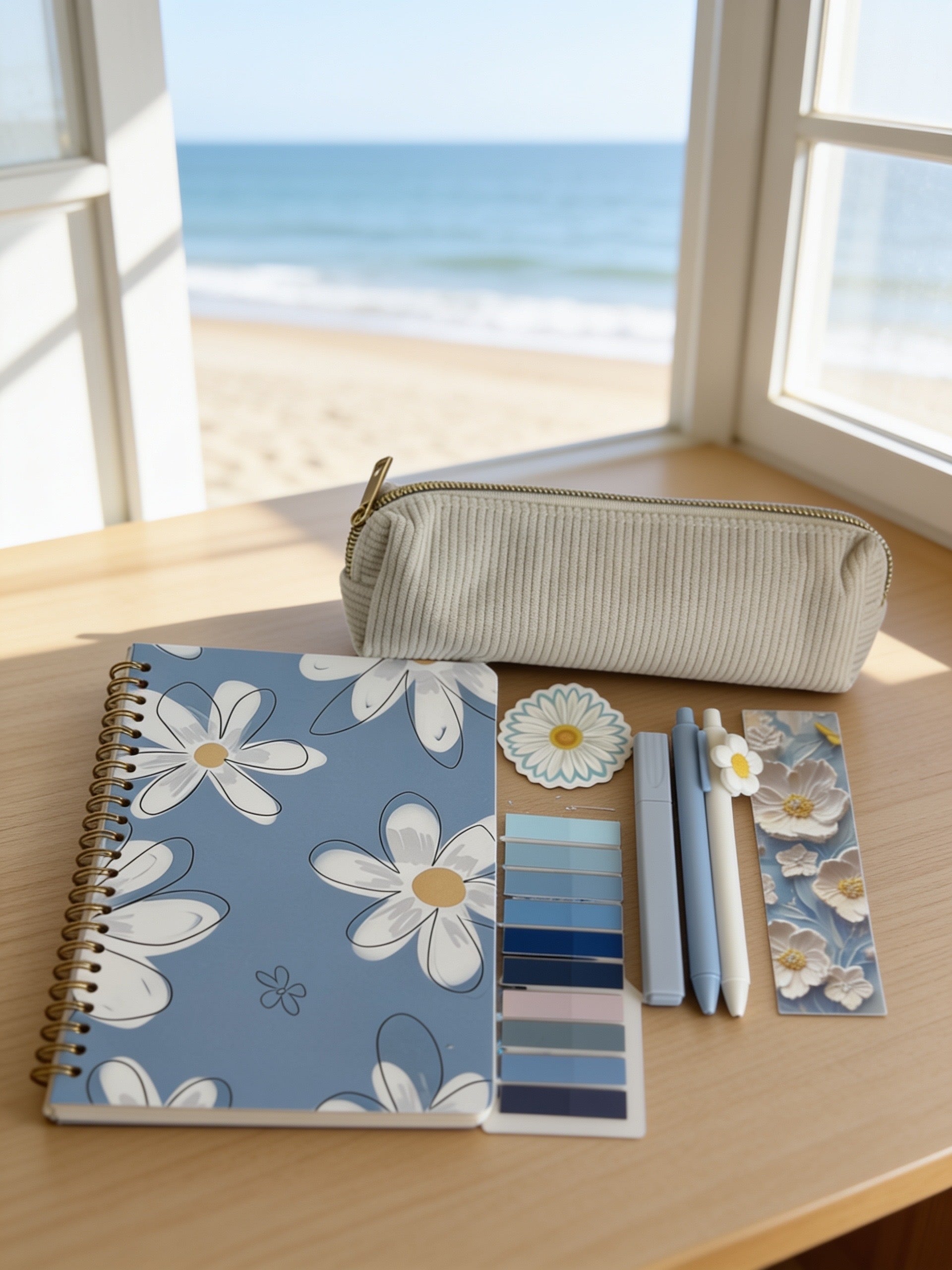 Blue Daisy Notebook Set