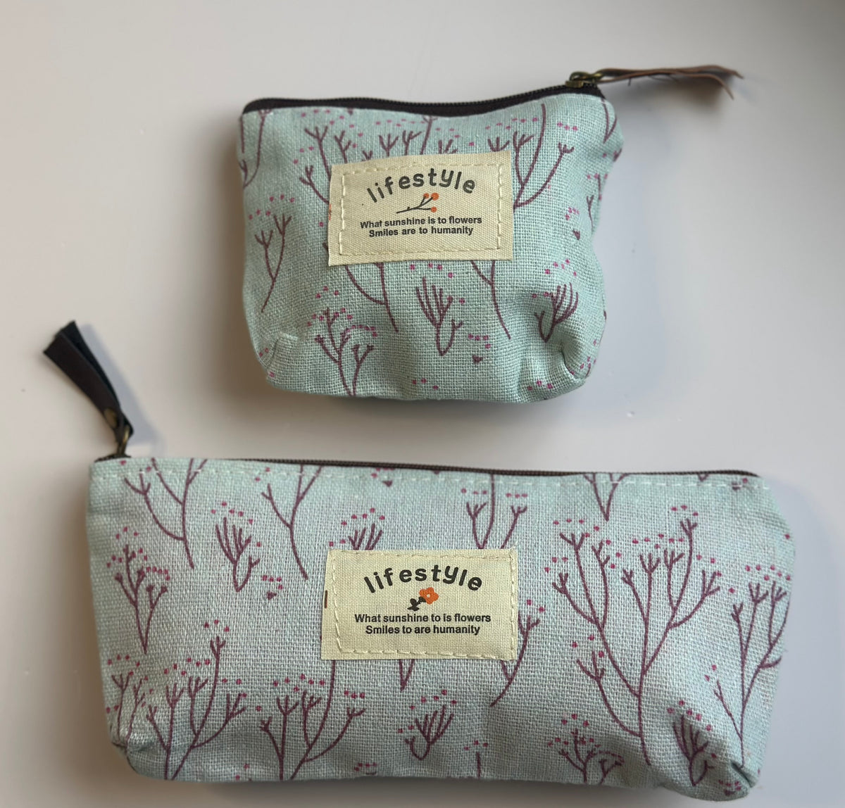 Vintage Floral Canvas Mini Purse & Pouch Set