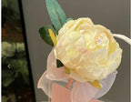 Large Silk Peony Pen with Pearl Bow
