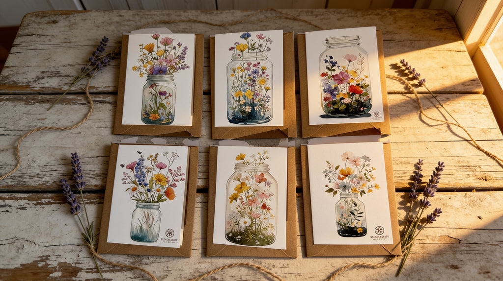 Mason Jar Blooms Note Card Set