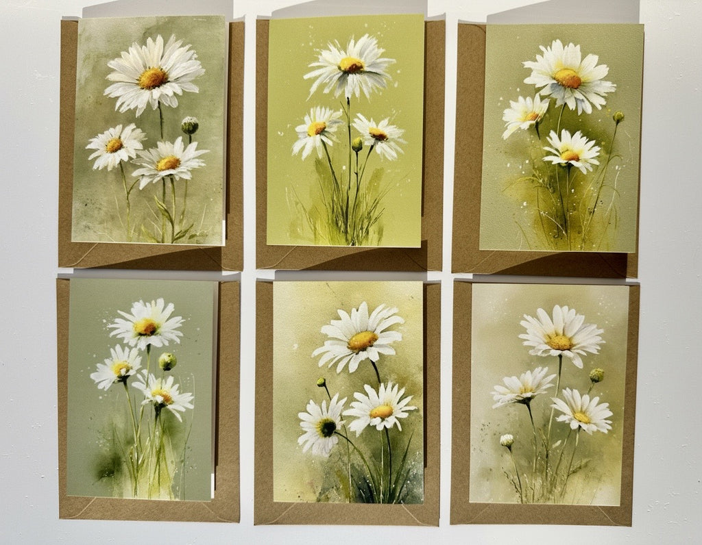 Green Daisy  Note Card Set