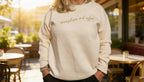 Sunshine & Coffee Embroidered Crewneck Sweatshirt