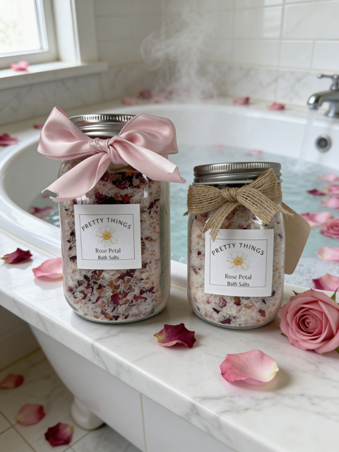 Luxurious Rose Petal Handcrafted Bath Salts