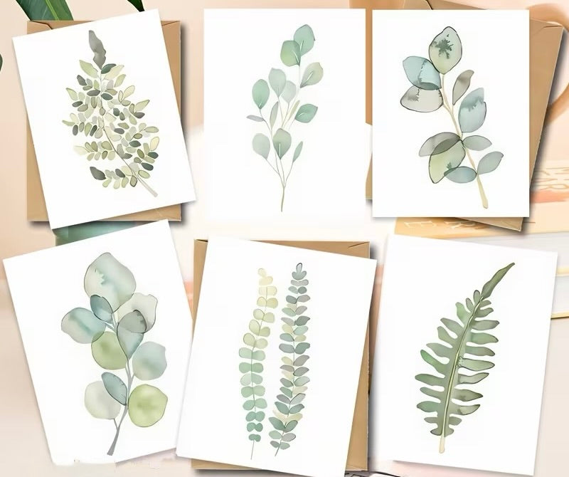 Botanical Eucalyptus Note Card Set