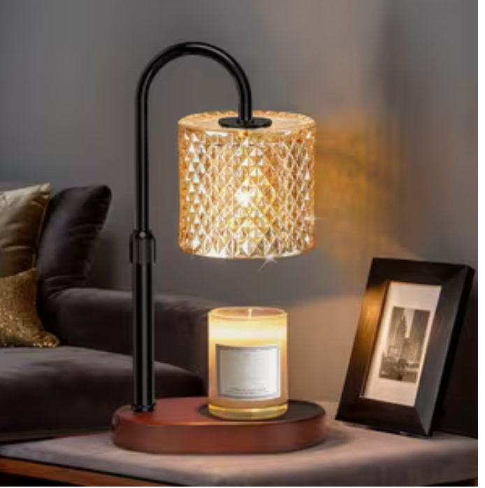 Gold Beveled Glass Candle Warmer Lamp
