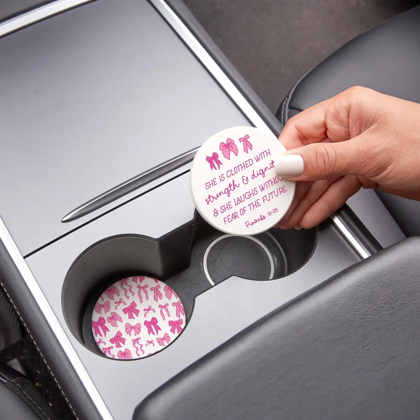 Strength & Dignity Car Coaster Set