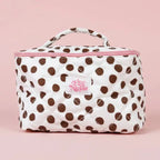 Brown Polka Dot Cosmetic Bag