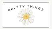 Daisy flower with 'Pretty Things' text on a white background