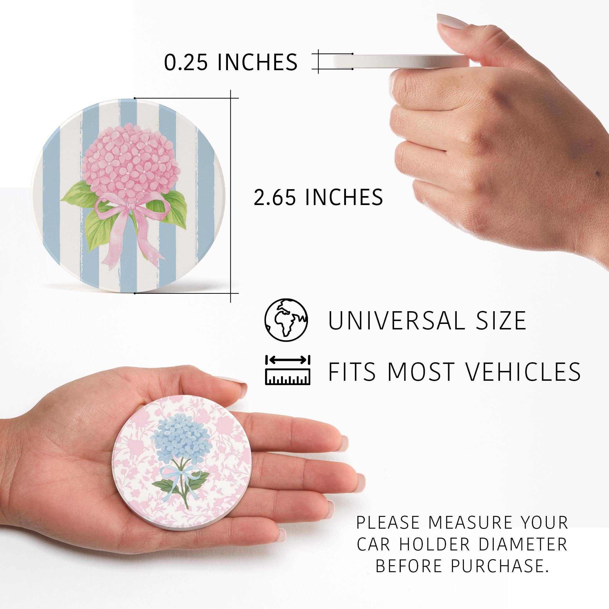 Hydrangea Cottage Car Coaster Set