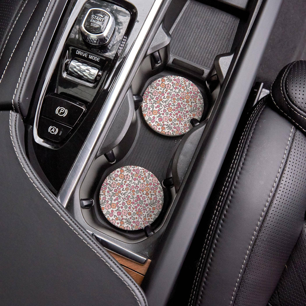 Floral Garden Car Coaster Set