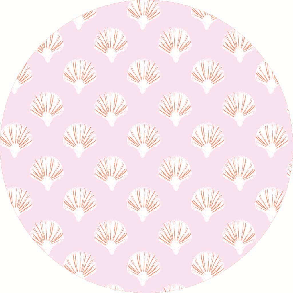 Pink Shell Pattern Car Coaster Set
