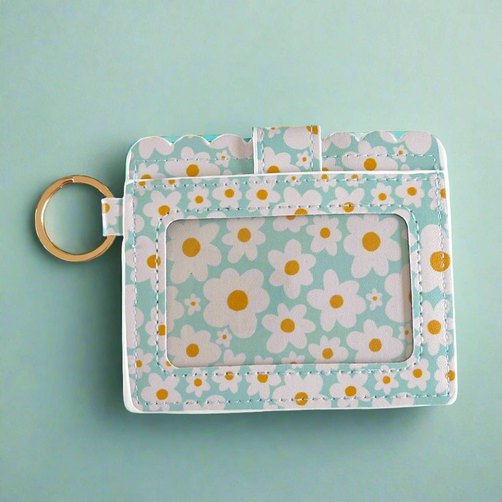 Keychain Wallet - Blue Daisy
