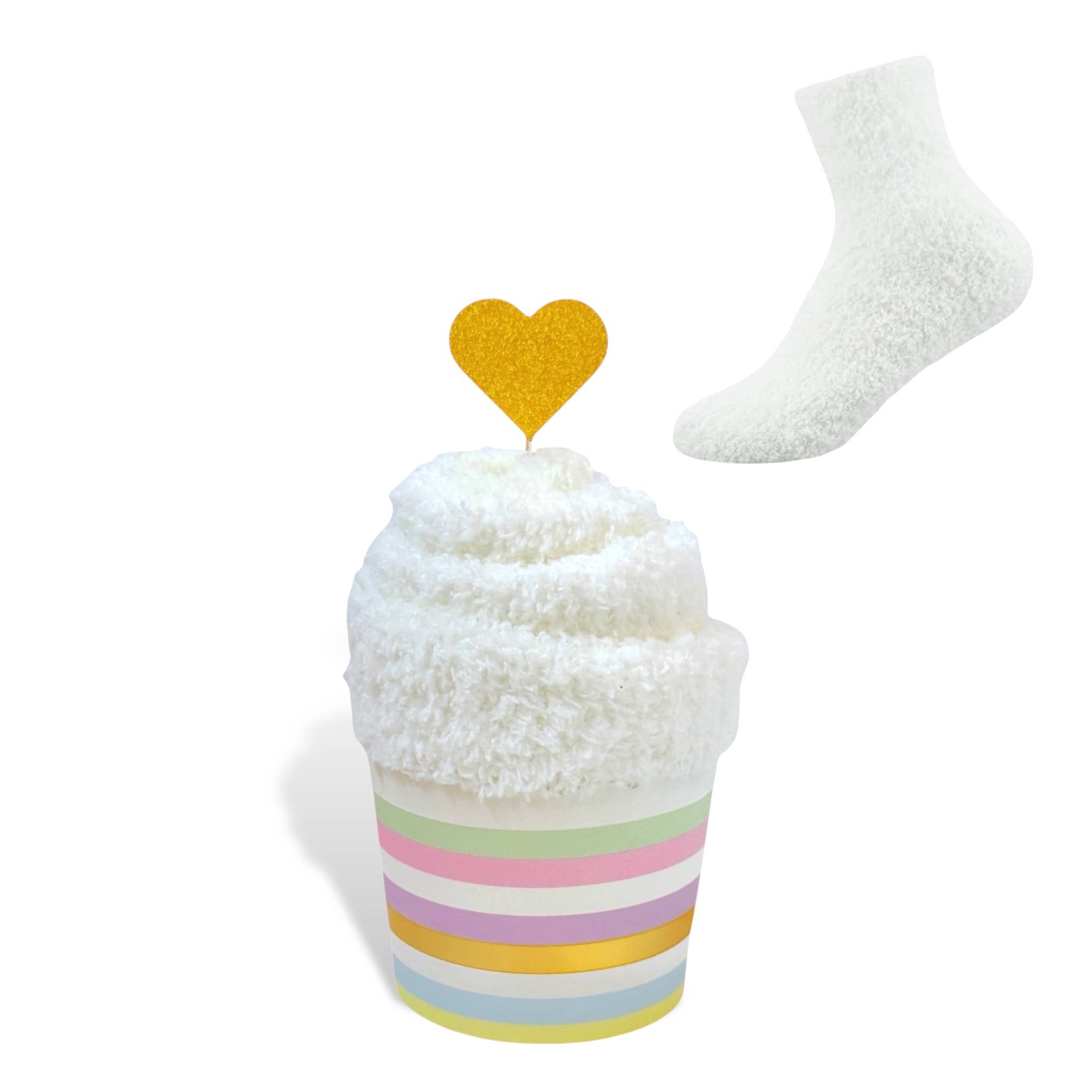 Cozy Cupcake Socks - Heart Topper