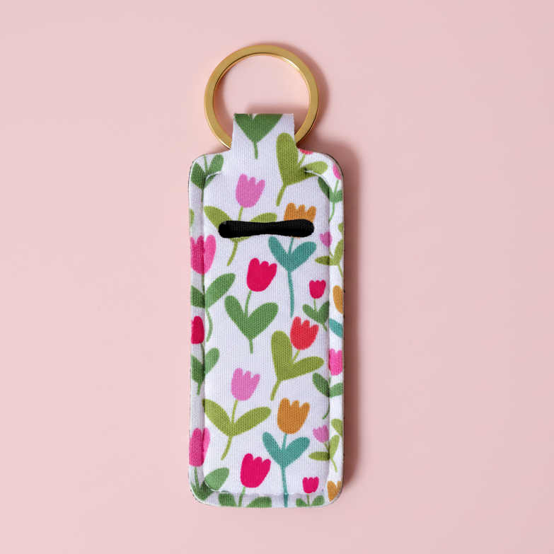 Lip Balm Keychain Holder - Tulips