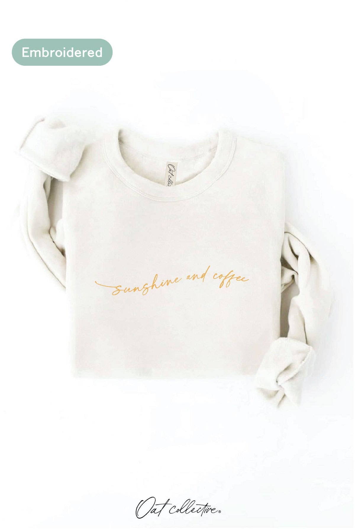 Sunshine & Coffee Embroidered Crewneck Sweatshirt